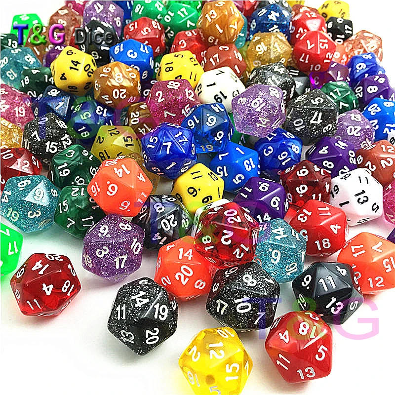 Полный набор из 10 игральных костей Twenty Side D20 Экстремальная Укладка с Джерри для