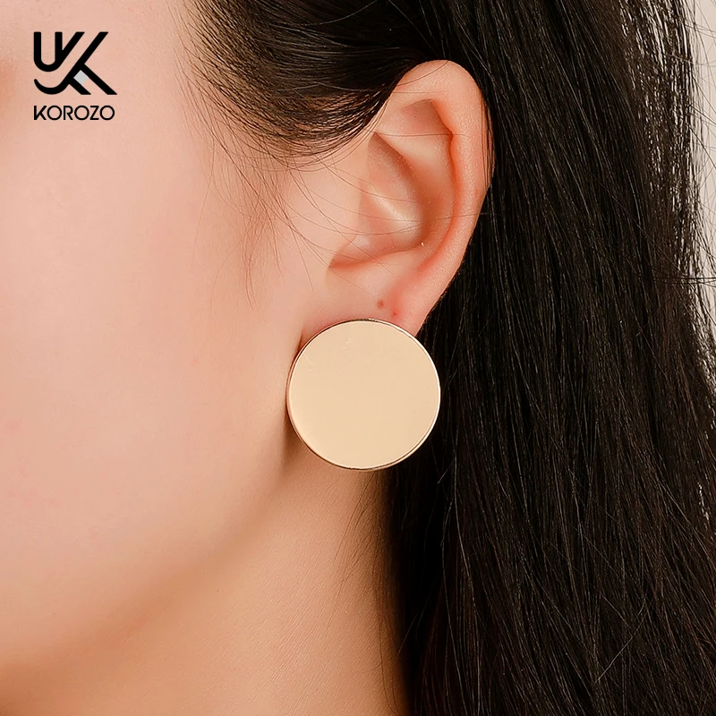 Простые высококачественные черные большие круглые серьги гвоздики 1 пара