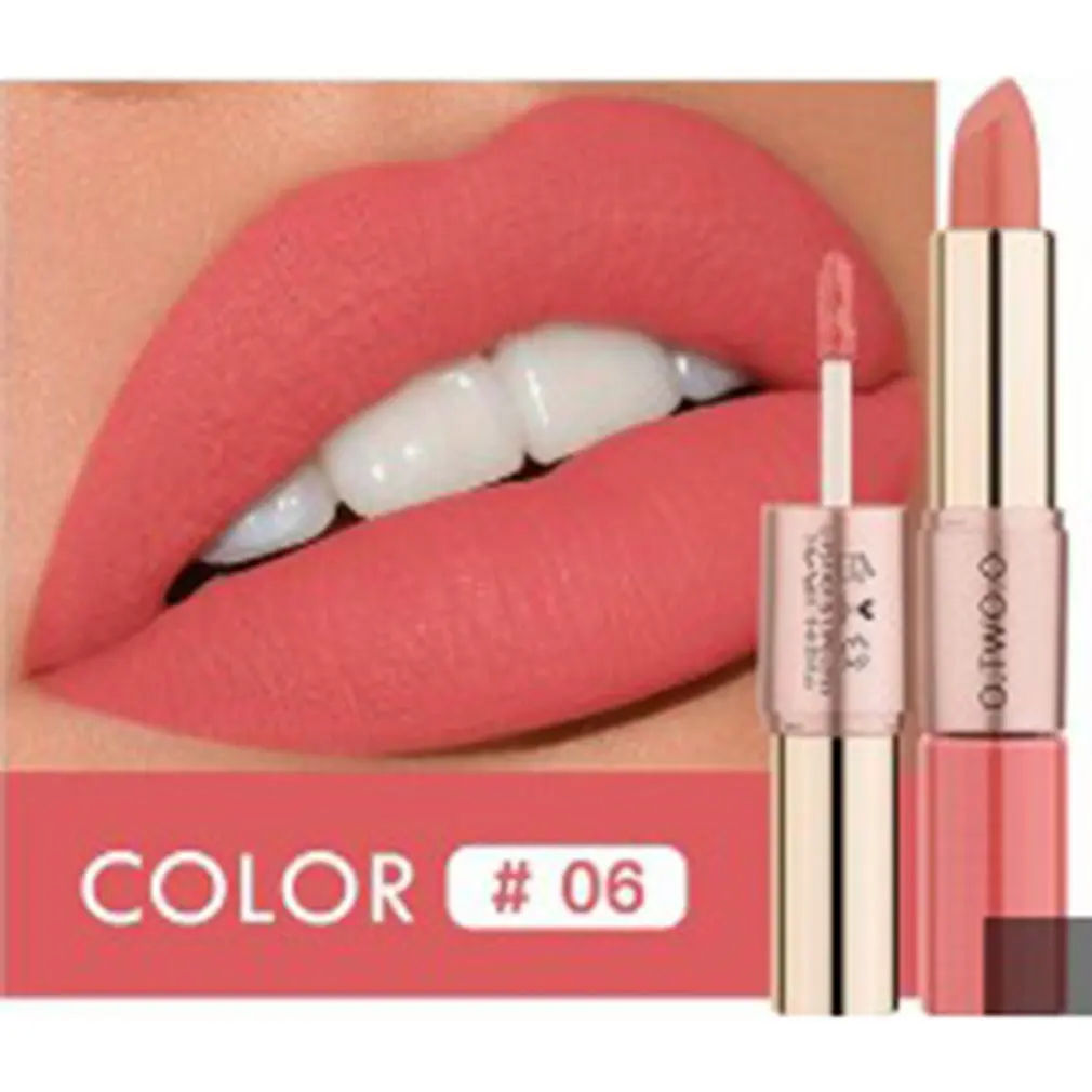 

12 Color Matte Color Lipstick & Lip Gloss Double-head Non-stick Cup Lip Gloss Silky Moisturizing and Lasting Lip Gloss