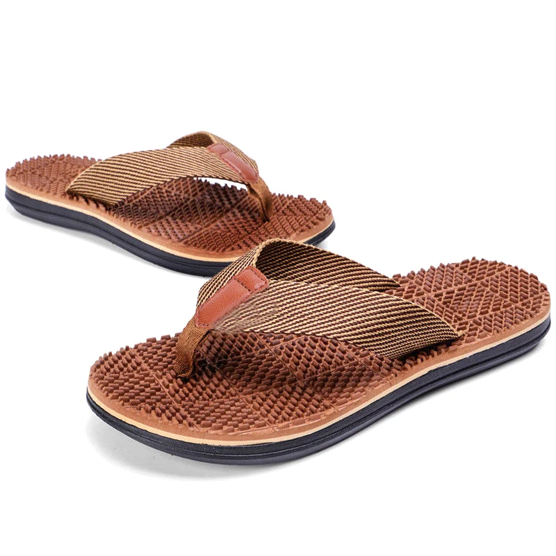 2019 New Fashion Men Flip Flops Massage Slippers Sandals Textile Strap Anti-slip Shoes for Summer Beach J9 | Обувь