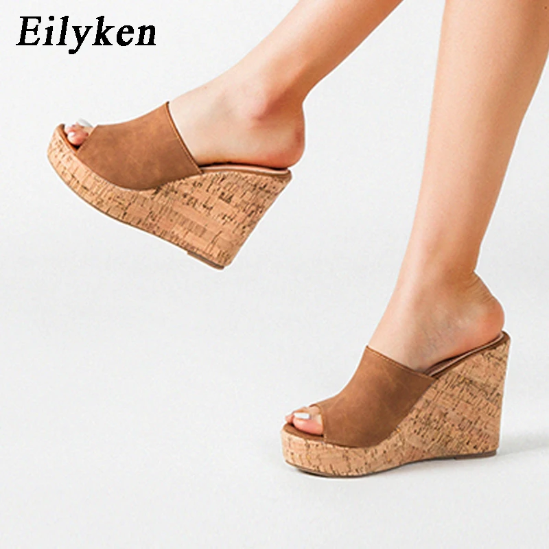 

Eilyken 2022 New Summer Casual Cozy Platform Wedges Heels Slippers Ladies Fashion Open Toe Roman Women's Sandals Shoes Size36-43