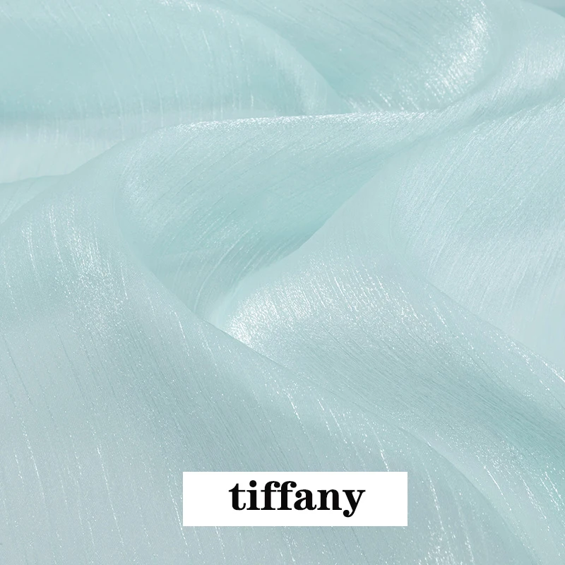 tiffany Ширина 150 см однотонный Блестящий органза ткань тюль, марля, сетка для Свадебная вечеринка сценическое платье DIY Павлиньего хвоста, ручная работа, украшение из ткани - Цвет: tiffany