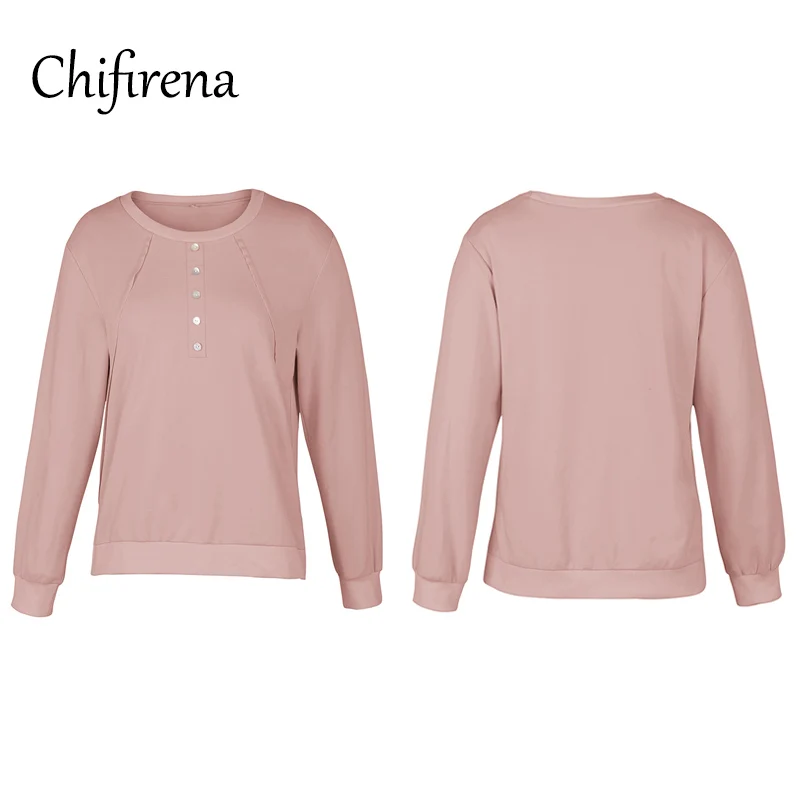 

Chifirena Autumn Solid Loose Hooded Sweatshirt O Neck Long Sleeve Hoodies Female Winter Workout Pullover Harajuku Hoody 2021