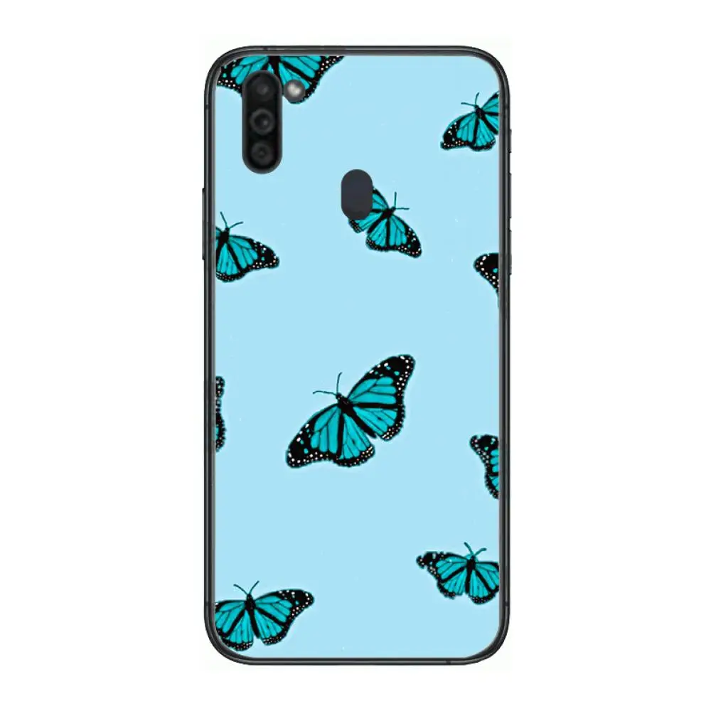 

Sky & Butterfly Pattern Mobile Phone Case Hull For Samsung Galaxy M 10 20 21 31 30 60S 31S Black Shell Art Cell Cover TPU