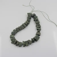 natural green kyanite raw stone nugget loose beads bracelet makingmiddle drilled gemstones for pendant jewelry marking