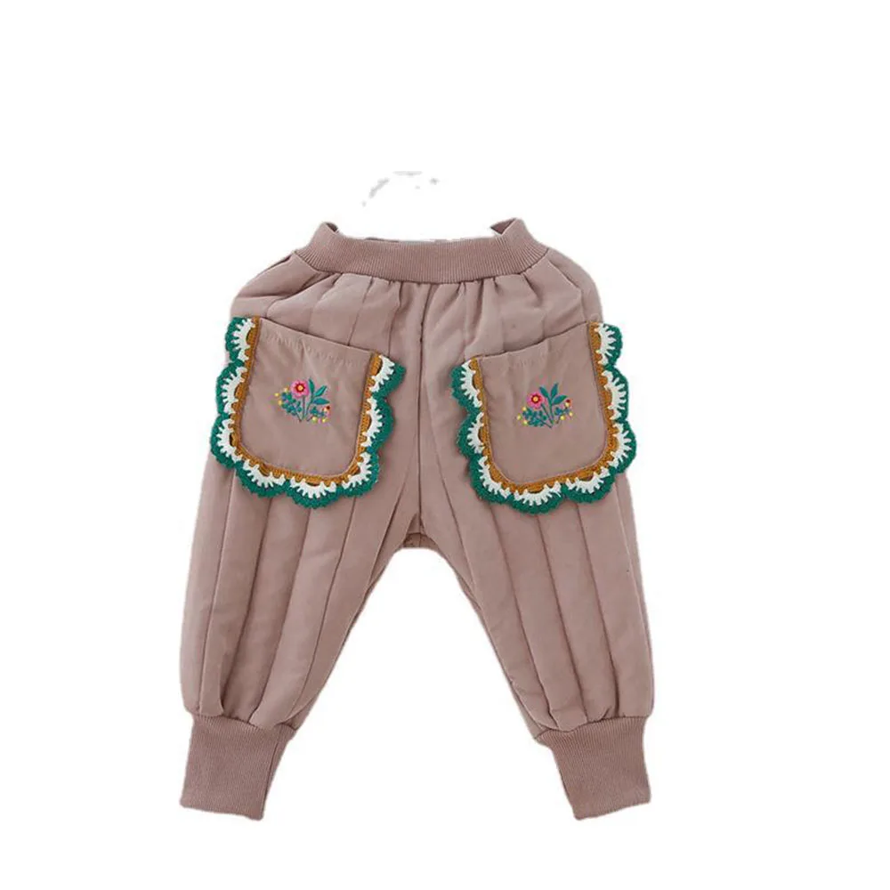 

Baby Girls Elastic Windproof Cotton Pants Lightweight Warm Snow Trousers