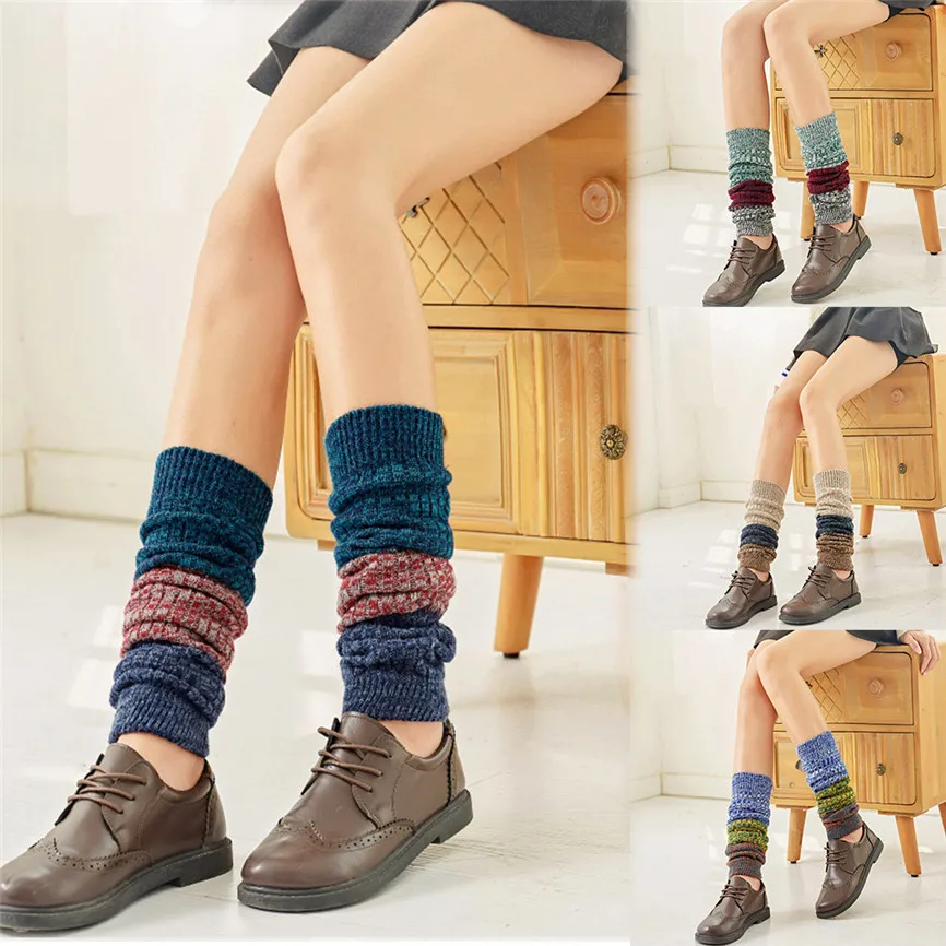 Женские гольфы выше колена длинные однотонные Гольфы теплые Нескользящие