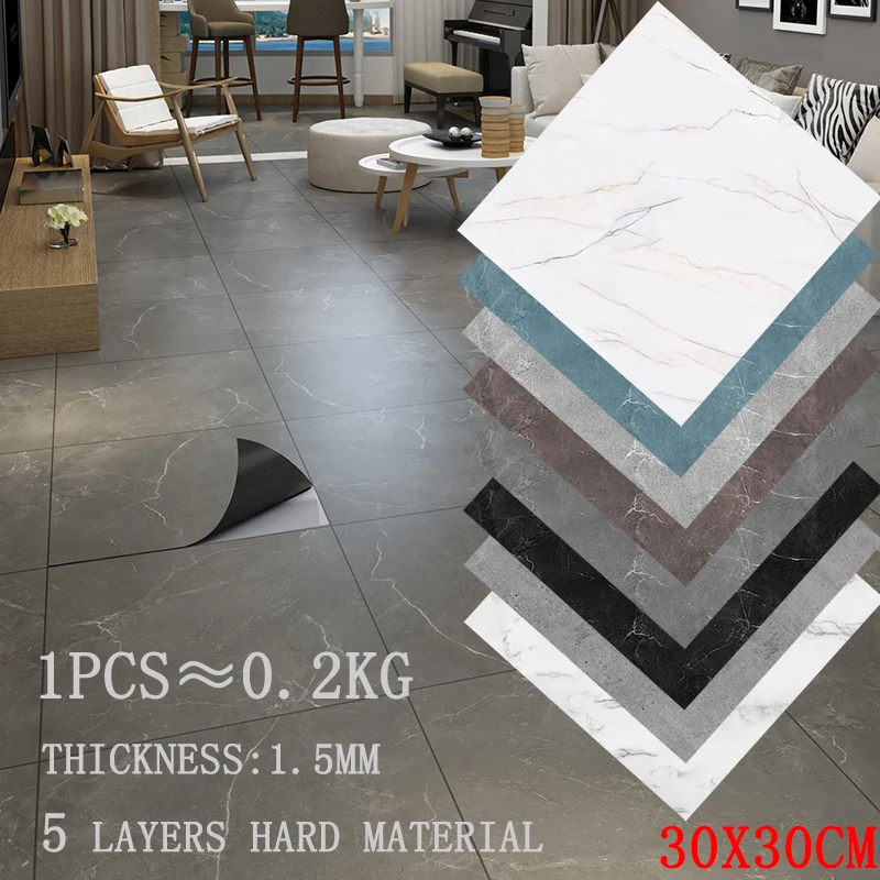 

Thicken 3D Marble Floor Stickers Hard Stone Sculpture Self-Adhesive Opaque Wallpaper Living Room Bathroom Wall Ground Decoration