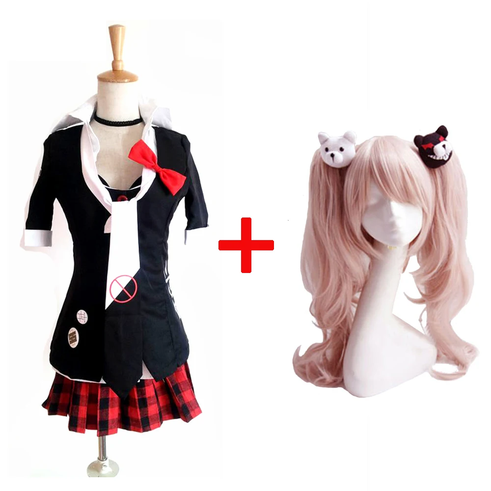 Аниме Косплей Dangan Ronpa джунко эношима Костюм Эносима тиснение иносио кимучи