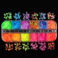 12 grid glitter sequins confetti flakes letter alphabet for epoxy resin mold clay slime filler jewelry making kit components diy