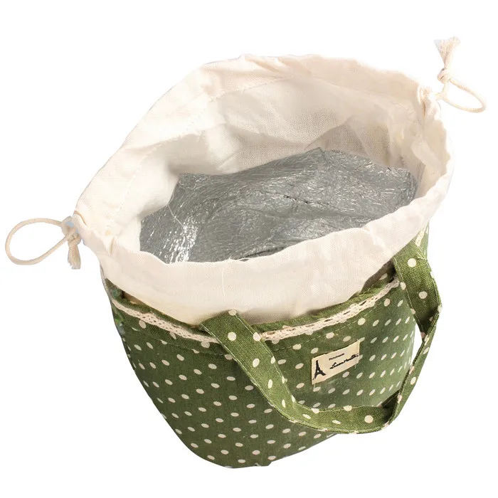 Повседневная Портативная сумка для ланча изолированная холщовая Термосумка