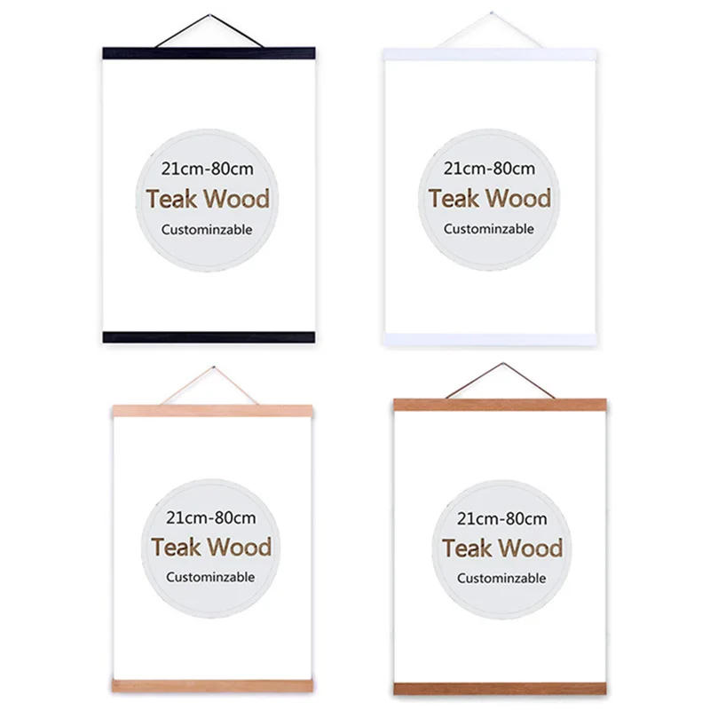Деревянная вешалка для постера фотомагнитная рамка четыре цвета сделай сам