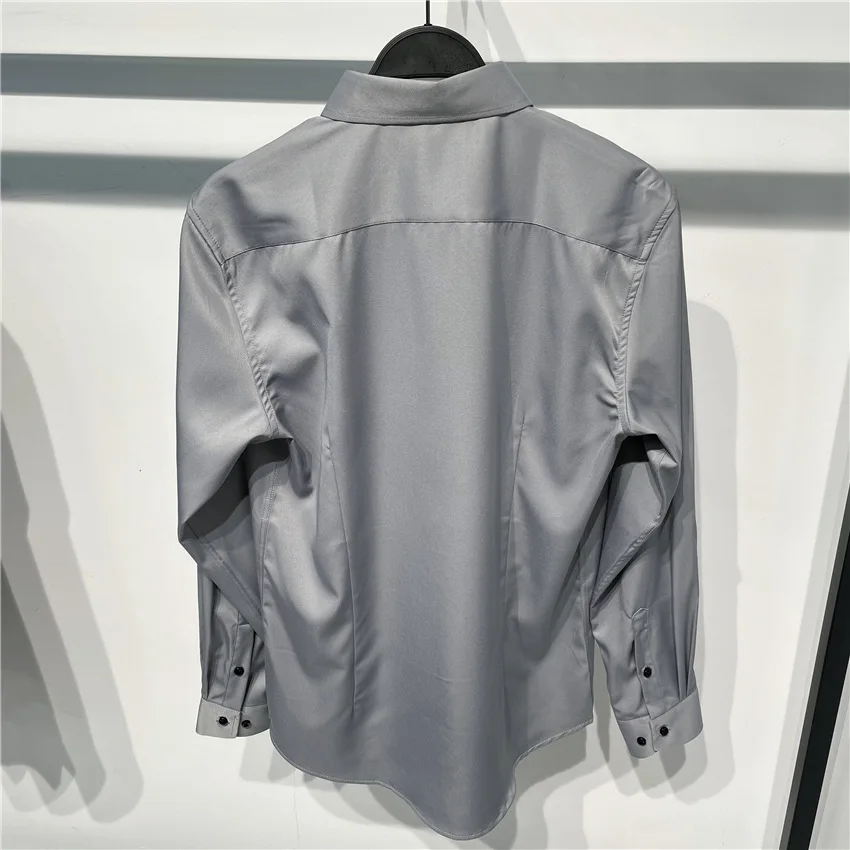 

21 spring. Men's 2-color silk forging texture shirt cardigan coat