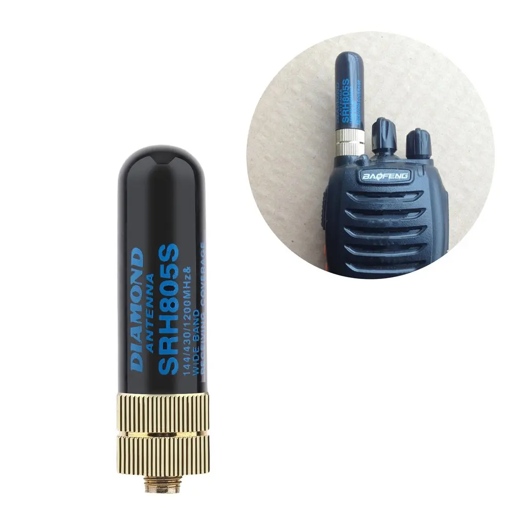 SRH805S 2.15dBi SMA F Женский двухдиапазонный VHF/UHF 144/430/MHz Антенна для Baofeng GT 3 UV 5R