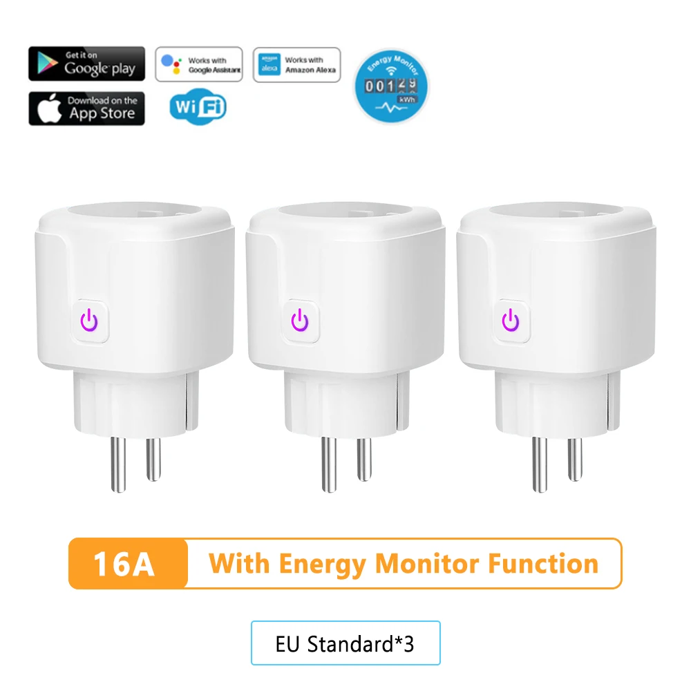 

Wireless Tomada Inteligente Wifi Power Plug Adapter Smart Socket Outlet 16A Eu With Alexa Google Home Voice Control Timing