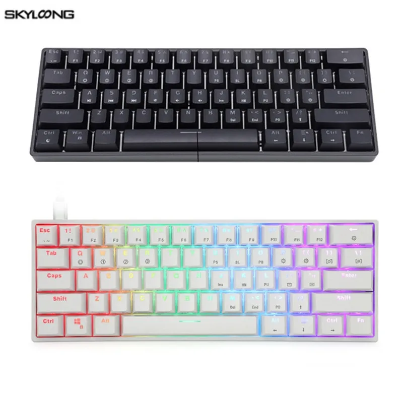 

GK61 SK61 Portable 60% Mechanical Keyboard Gateron optical Switches RGB Backlit Hot Swappable Wired Gaming Keyboard for PC Mac