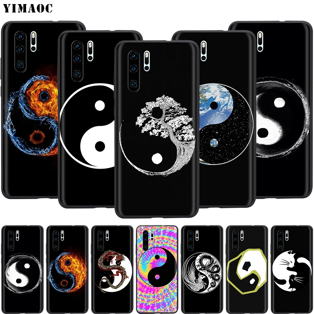 Китайский силиконовый чехол YIMAOC Yin Yang для Huawei Mate 10 P8 P9 P10 P20 Lite Pro P Y7 Y9 Smart Mini 2017