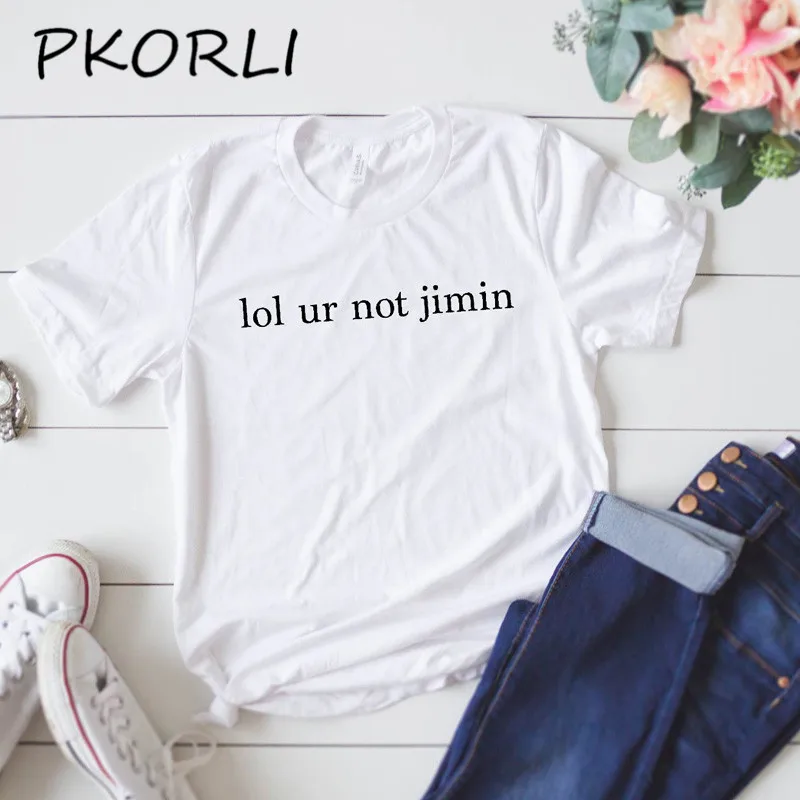 Lol Ur Not Цзиминь футболка женская летняя обувь с коротким рукавом парк принт
