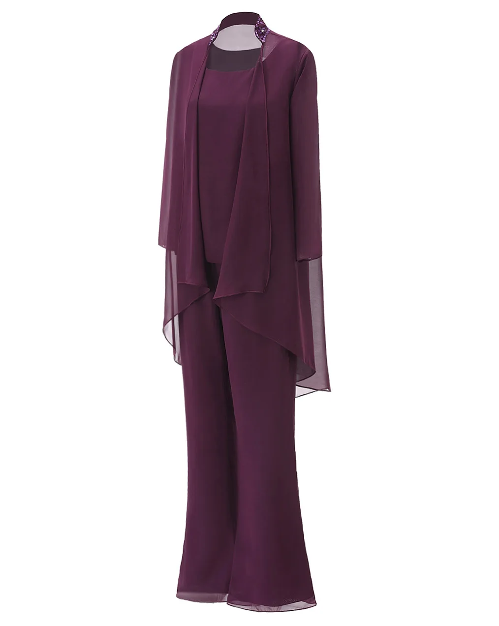 SOLOVEDRESS модное женское шифоновое платье с бисером из 3 частей для матери невесты