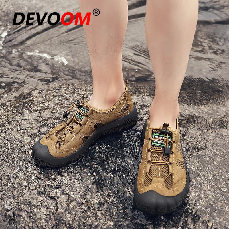 Мужские кожаные кроссовки дышащие для активного отдыха и походов спорта охоты