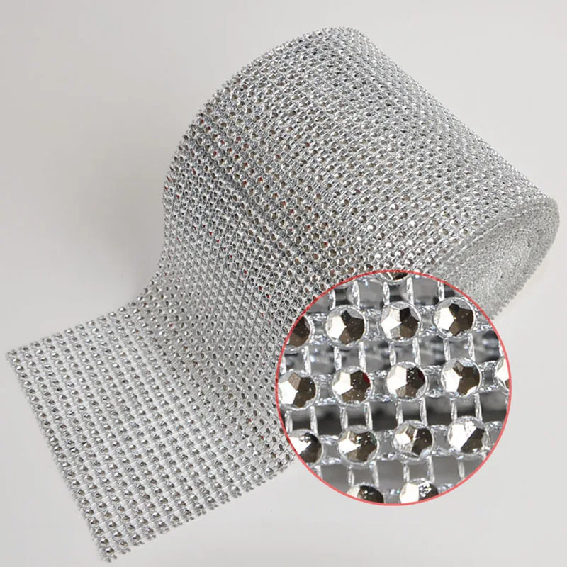 Серебристая основа стразы на сетчатой основе 4 мм 24 ряда 10 ярдов отделка полые