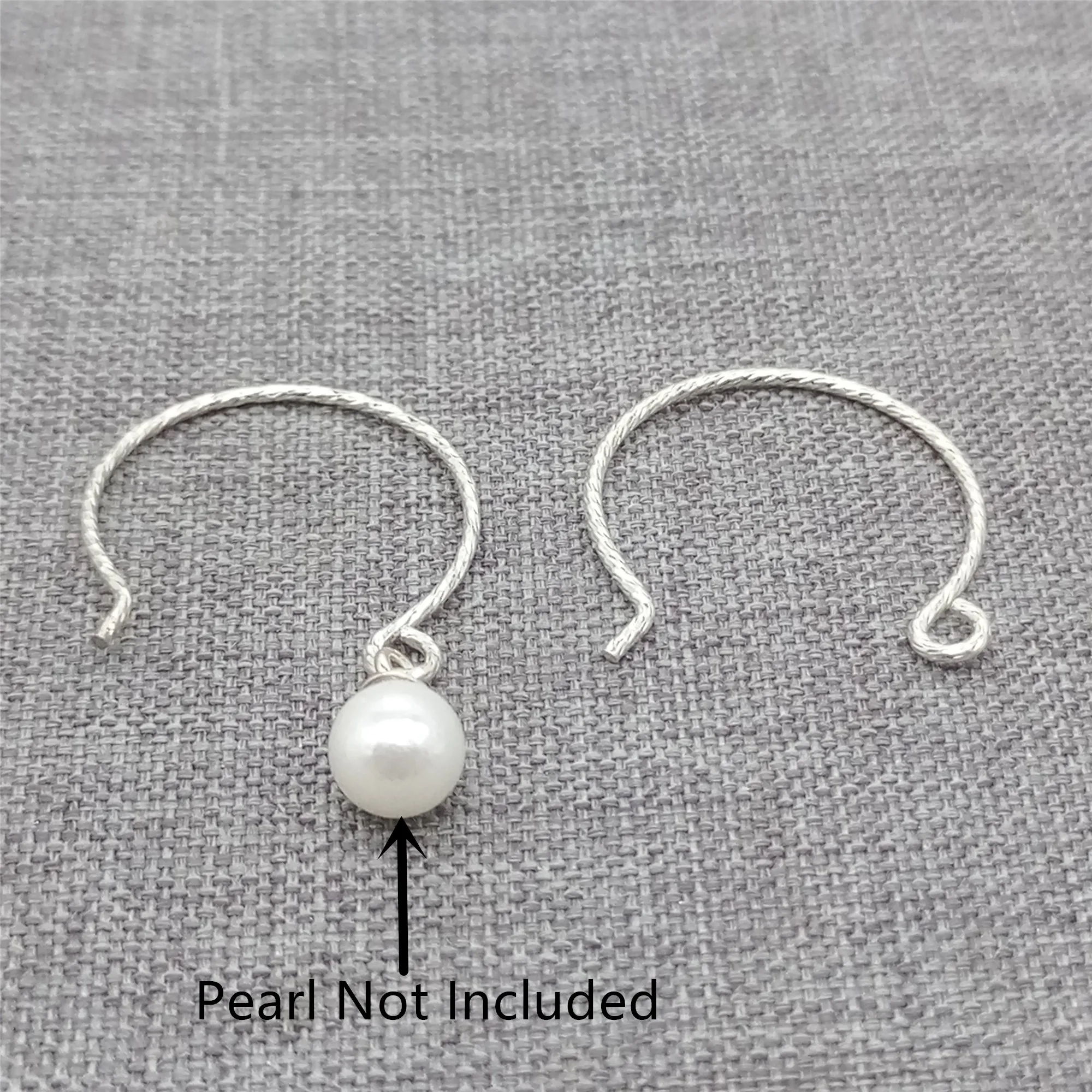 

8prs of 925 Sterling Silver Sparkle Circle Earring Ear Wires for Pearl Jewelry