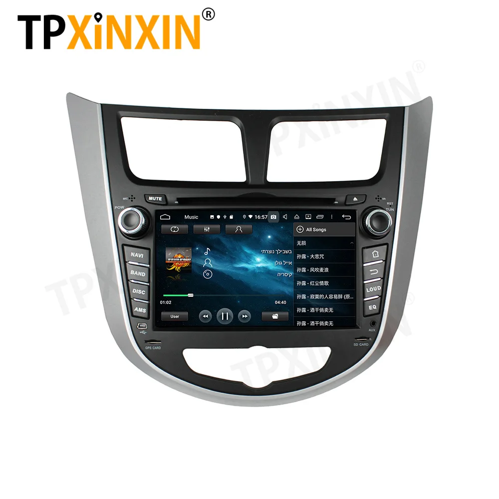 Мультимедийный проигрыватель для Hyundai Verna Accent Solaris 128-10 0 4 + 2011 ГГц Android 2012 PX6 - купить