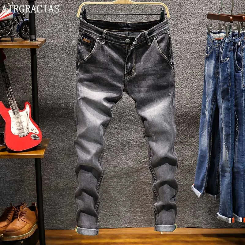 Мужские джинсы AIRGRACIAS Классические облегающие в винтажном стиле 5 цветов 2019 |