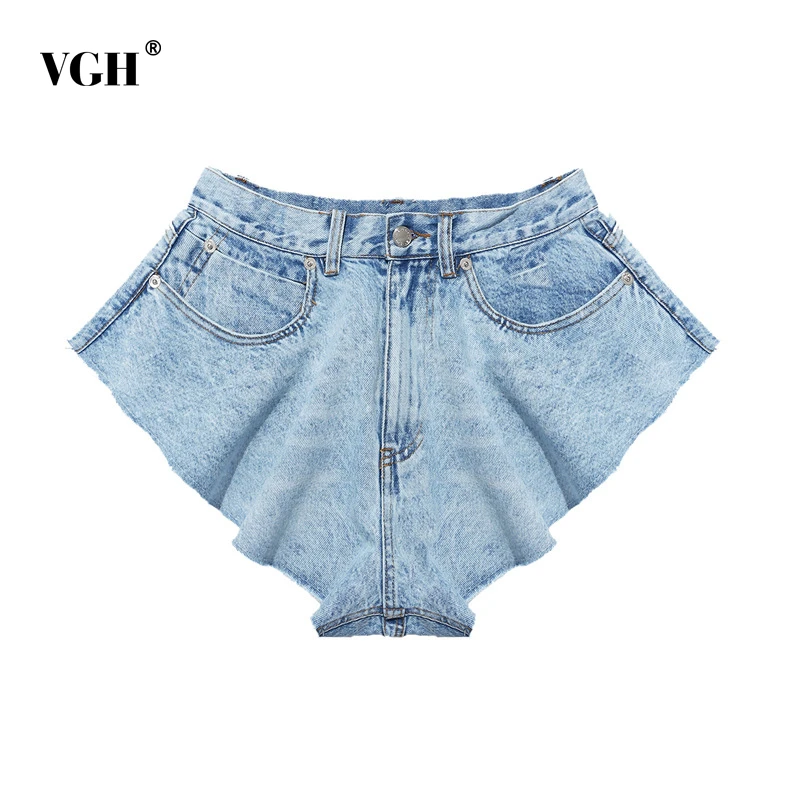 Женские джинсовые шорты VGH повседневные свободные короткие штаны с высокой