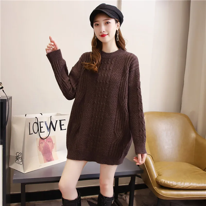 

Make more ~ the new render unlined upper garment sweater lazy on female in long loose qiu dong joker outside wind knitwear