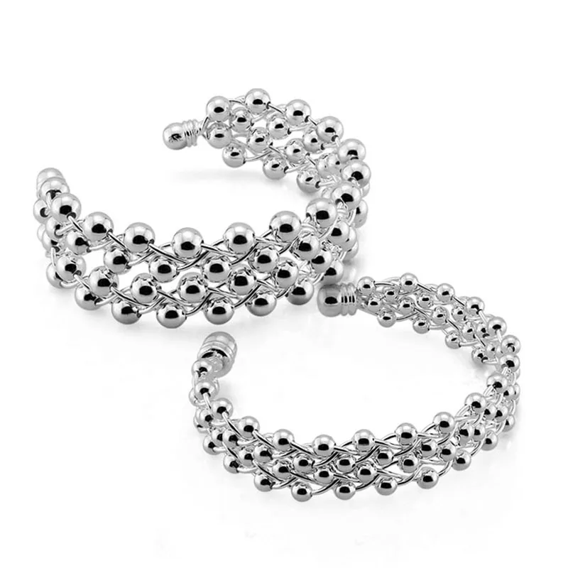 

Браслеты из стерлингового серебра 925 пробы с шариками, модные женские браслеты-Цепочки, очаровательные ювелирные изделия для девушек и женщ...