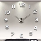 Новый 3D дизайн настенных часов большие акриловые зеркальные настенные наклейки аксессуары для гостиной декоративные часы для дома на стене Настенный декор