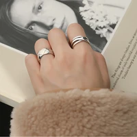 s925 sterling silver rings for women fashion geometric retro ring simple opening adjustable ring jewelry wholesale