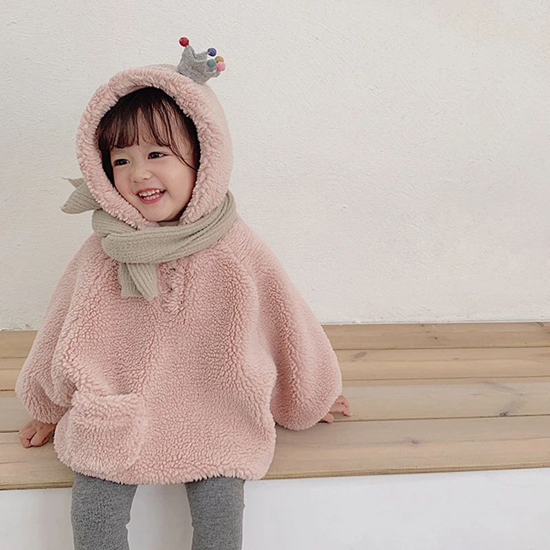 

2019 New Arrival Girls Fleece Coat Thicken Autumn Winter Full Sleeve Fashion Kids Jacket Hooded Plus Velvet Infant Boys CoaLZ575