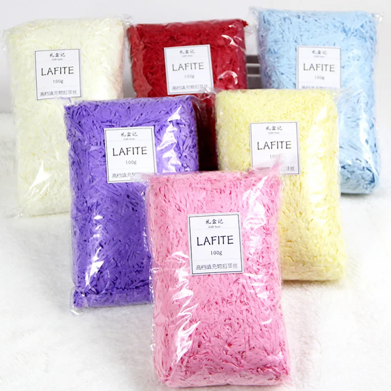

20g/50g Colorful Shredded Crinkle Paper Raffia Candy Boxes DIY Gift Box Filling Material Wedding Marriage Home Decoration