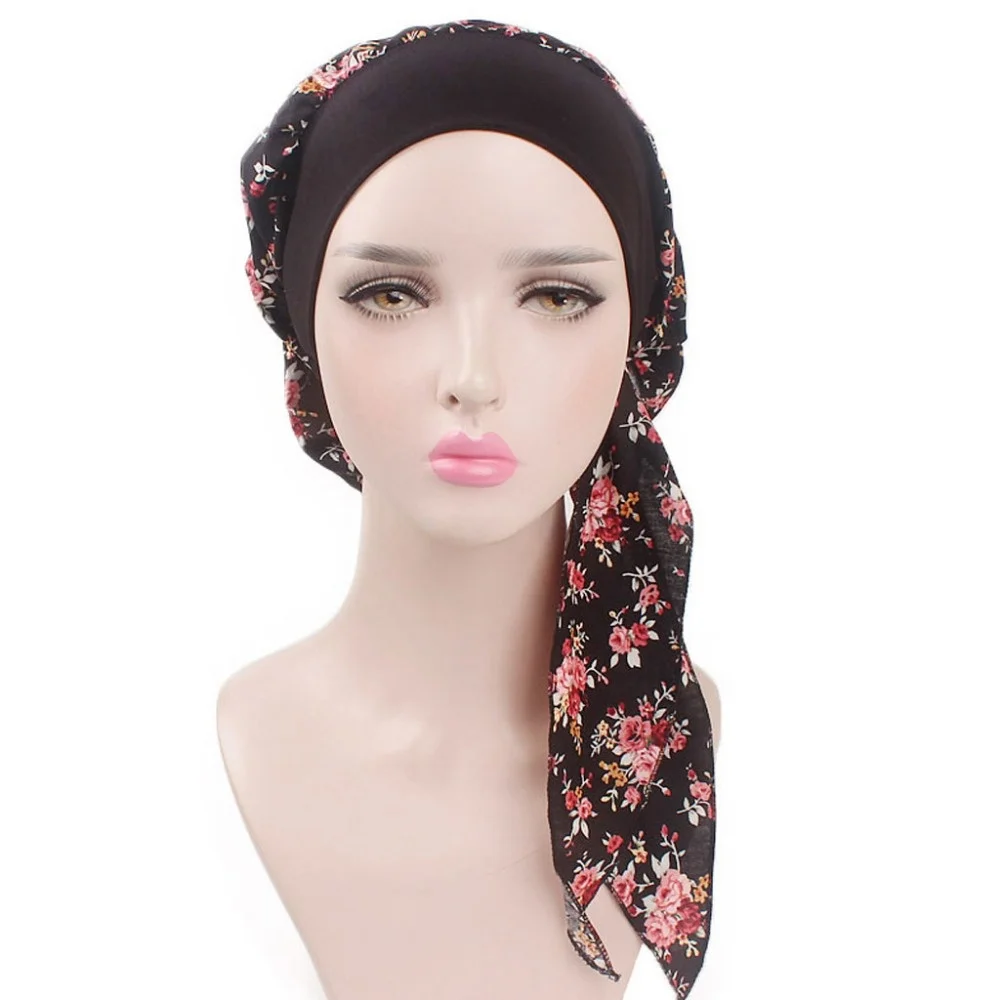 

Womens Chemo Hat Turban Head Scarves Pre-Tied Headwear Bandana Elastic Band Soft