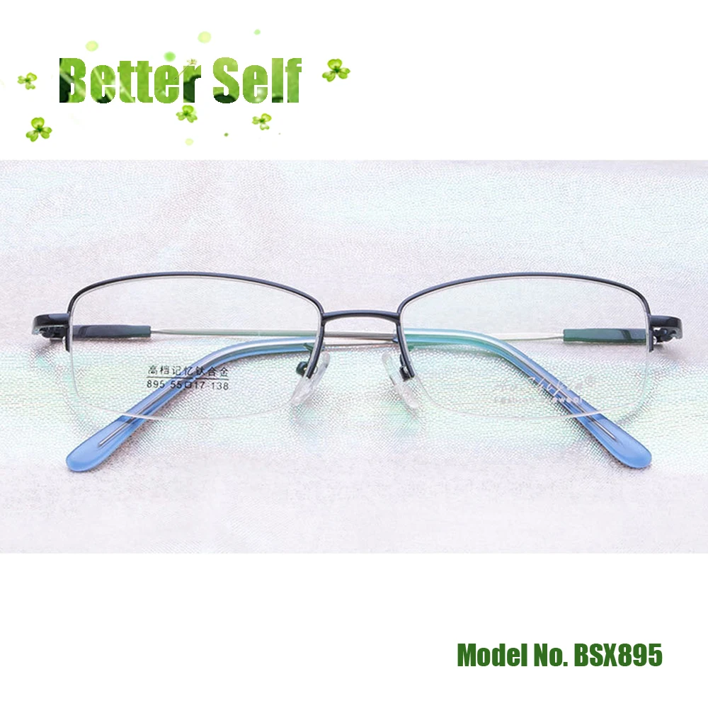 Очки мужские Полуободковые из титанового сплава Металлические очки с памятью