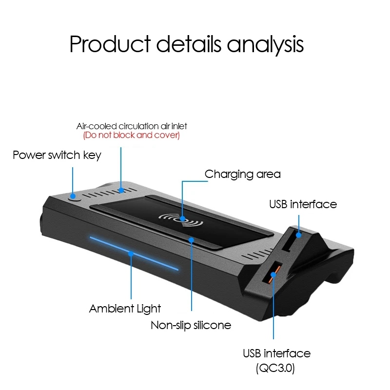 Автомобильное беспроводное зарядное устройство 10 Вт с тремя катушками для