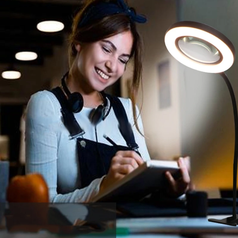 

72PCS Led Light High Definition Glass Mirror 10X Magnifying Light 360 Optical Glass Lens Magnifying Lamp with Auxiliary 7XEA