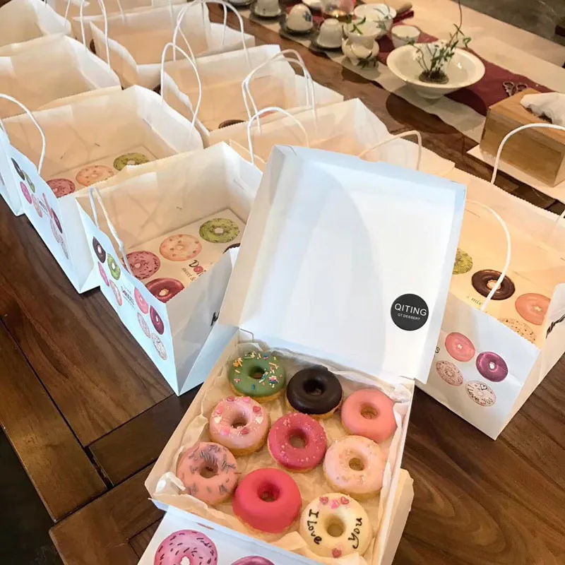 Бумажная коробка с пончиком esсерт упаковочные коробки для пончиков капкейков