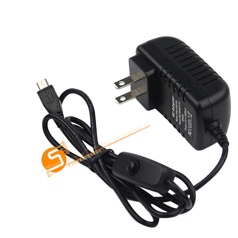 5V 3A Raspberry Pi 3 Power Supply Switch Button Adapter Micro USB Port for Model B | Компьютеры и офис