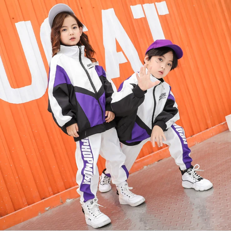 Простой Модный трендовый костюм в стиле хип хоп для мальчиков и девочек