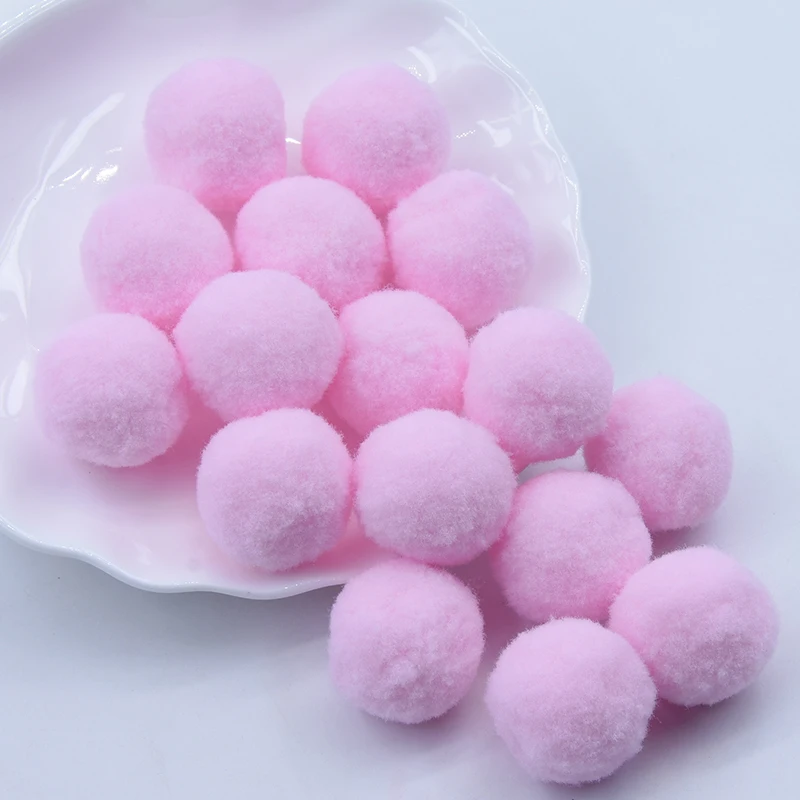 30mm 13pink 30pcs Светильник, желтый, розовый, голубой помпон, меховые шарики, сделай сам, мягкие помпоны, помпоны для рукоделия, Свадебный декор, клей на ткани, аксессуары, 8 мм до 30 мм - Цвет: 30mm 13pink 30pcs