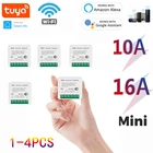 Tuya 16A 10A Wi-Fi мини умный переключатель поддерживает связь с 2-мя способ Управление Модуль Автоматизации 