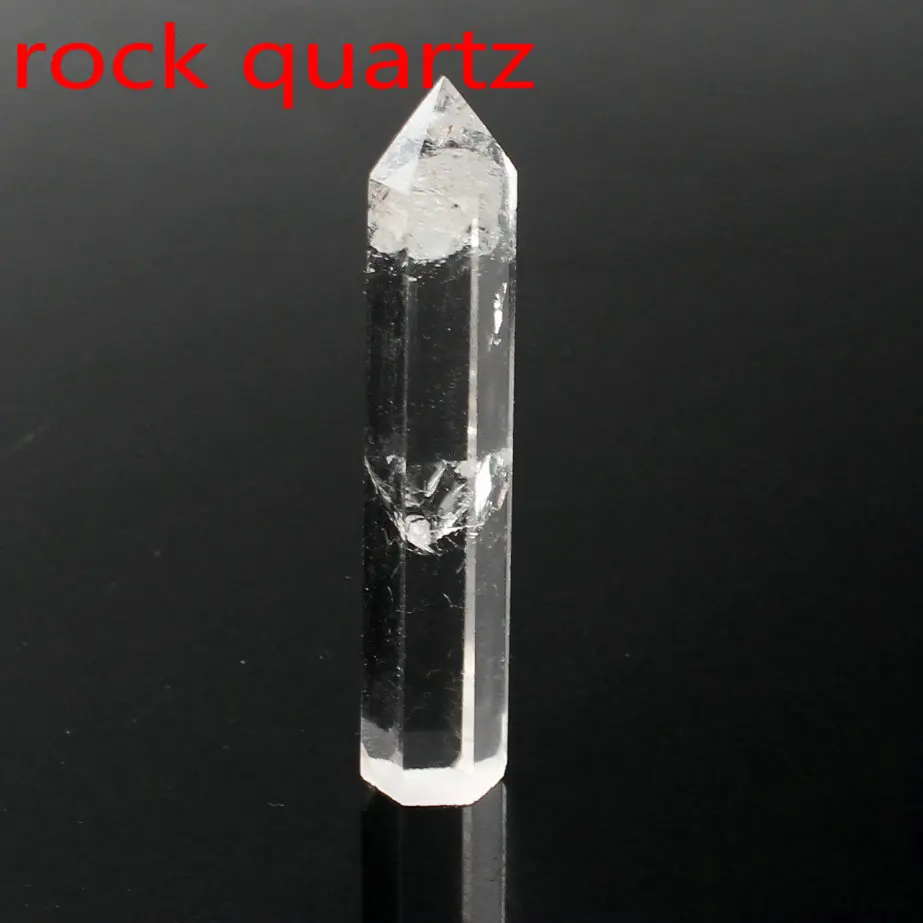 rock quartz Кристалл обелиск точка палочка ювелирные изделия Красочные Флюорит розовый кварц исцеление чакры в рейки декоративная статуэтка Фигурное ожерелье подарок - Цвет: rock quartz
