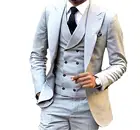Великолепный тонкий серый свадебный костюм для мужчин на заказ, мужской костюм 2020, модный стиль, деловые костюмы, индивидуальный красочный смокинг