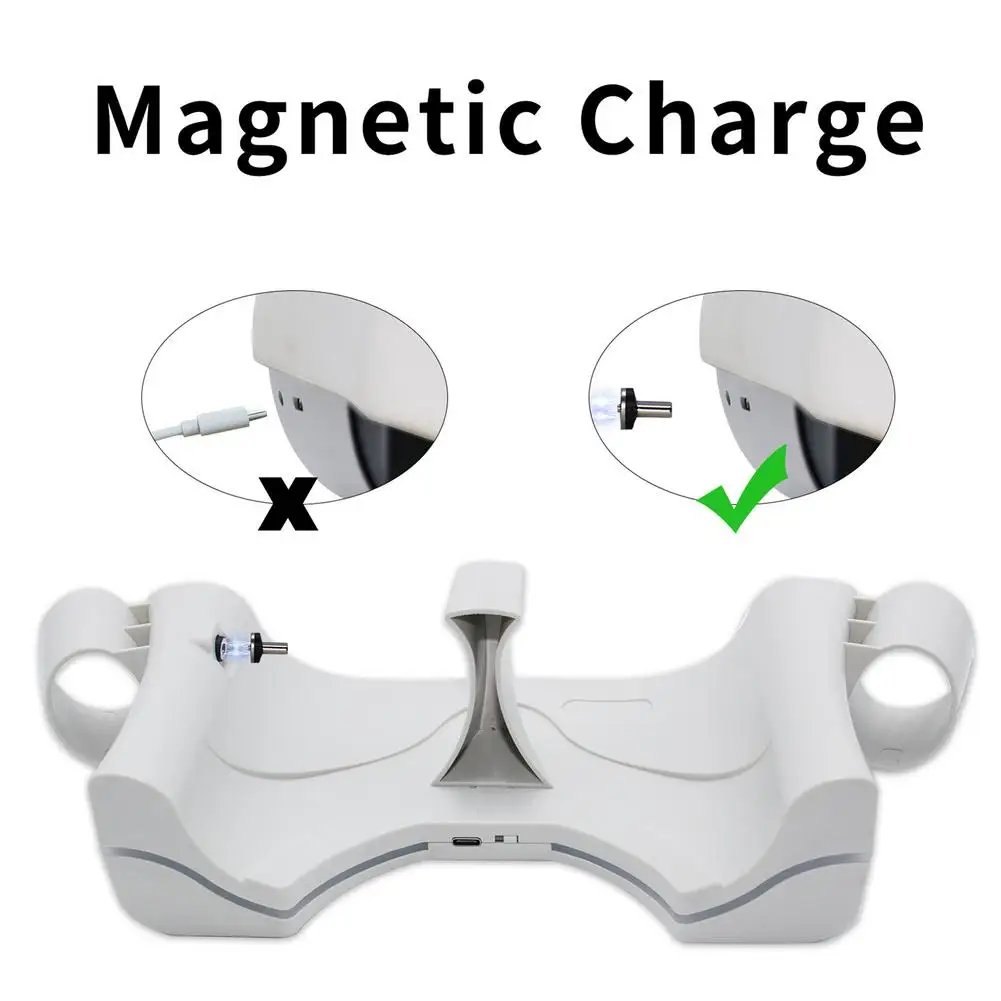 

For Quest 2 Magnetic Charging Dock Holder Quick Charging Station Stand Set Wall /desktop Stand With Indicator Light VR Accessory