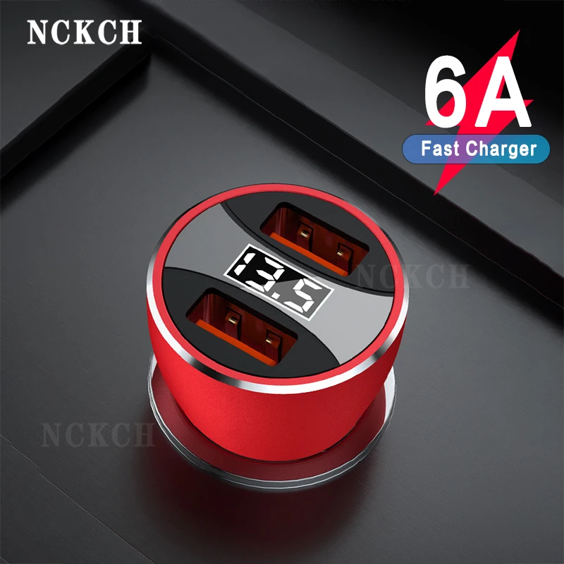 

6A USB QC4.0 Quick Charger Car Dual Port Charger For iPhone 11 12 ProMax Xiaomi 11 Huawei P40 Samsung S30 Phone Car Fast Charger