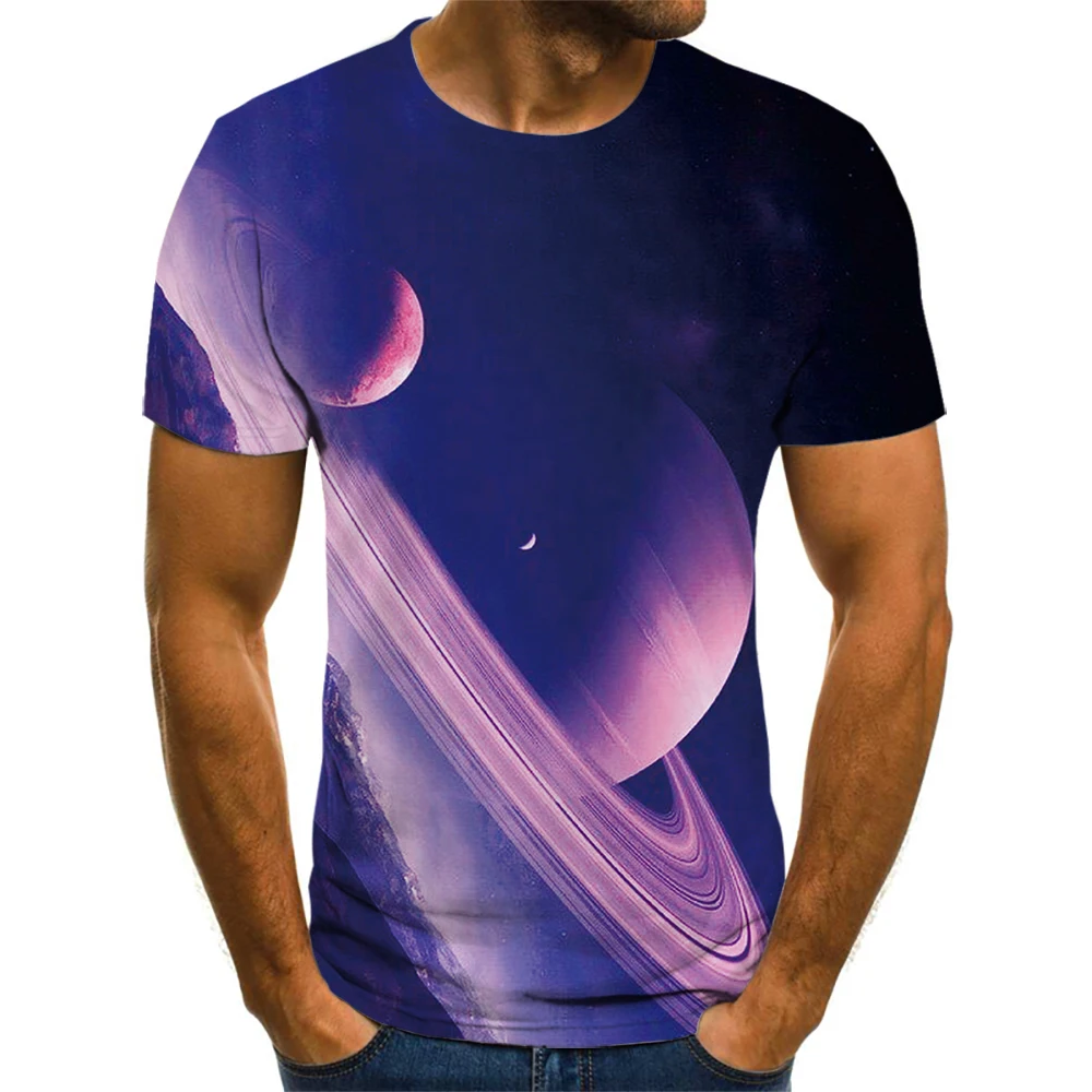 

2021 Summer New Hot Selling 3D Printing Top Short Sleeve Cosmic Star Printing Hot Graphics Versatile Kawaii Oversized T-Shirt