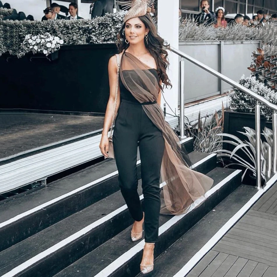 Новинка 2020 весенний женский черный бандажный комбинезон привлекательный
